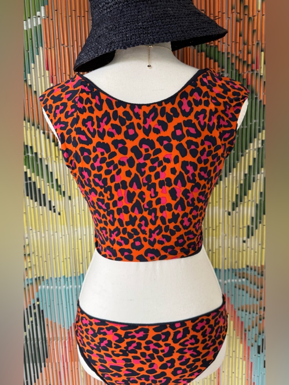 Maaji Blue and Orange Floral Scoop Bikini Top and Bottom - Picture 5 of 9